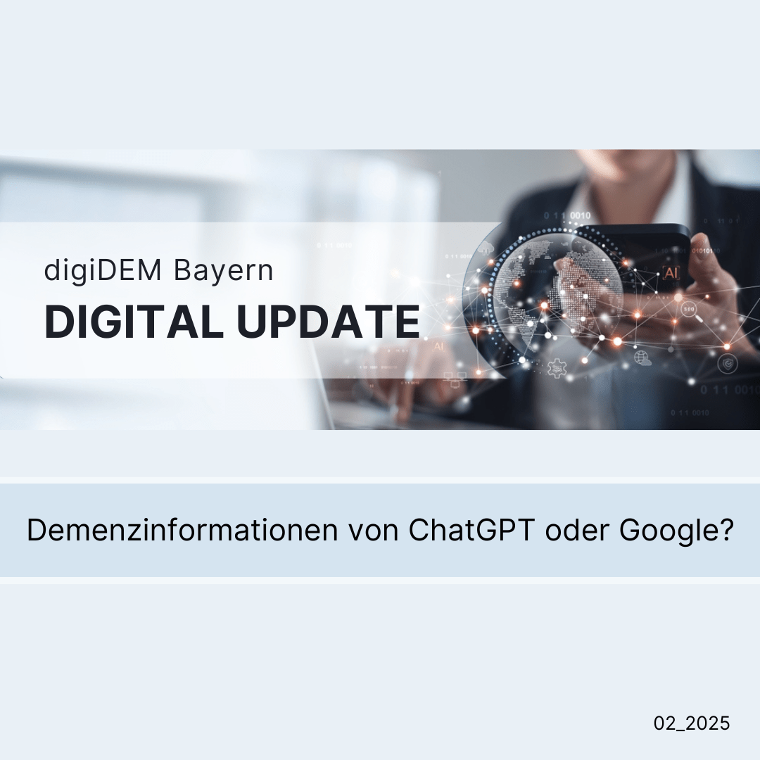 Menschen mit Demenz und ihre pflegenden An- und Zugehörigen suchen im Internet nach Informationen rund um das Thema Demenz.